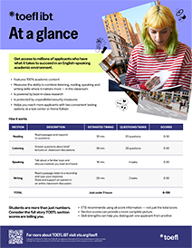 TOEFL iBT® Test at at Glance Flyer thumbnail
